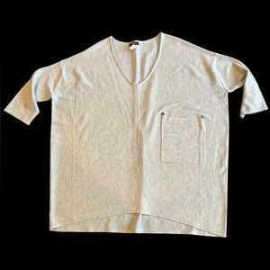 Kerisma‎ Grey V-Neck Oversized Pocket Knit Lightweight Top Dolman Sleeves S/M